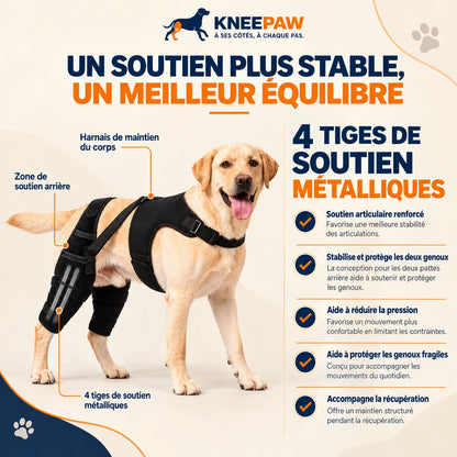 Tiges de soutien intégrées dans les genouillères